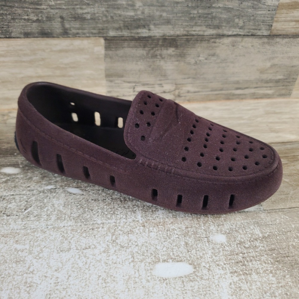 Floafers Prodigy Kid Driver Loafer Sz 3 Brown Vegan Faux Suede Slip On Round Toe